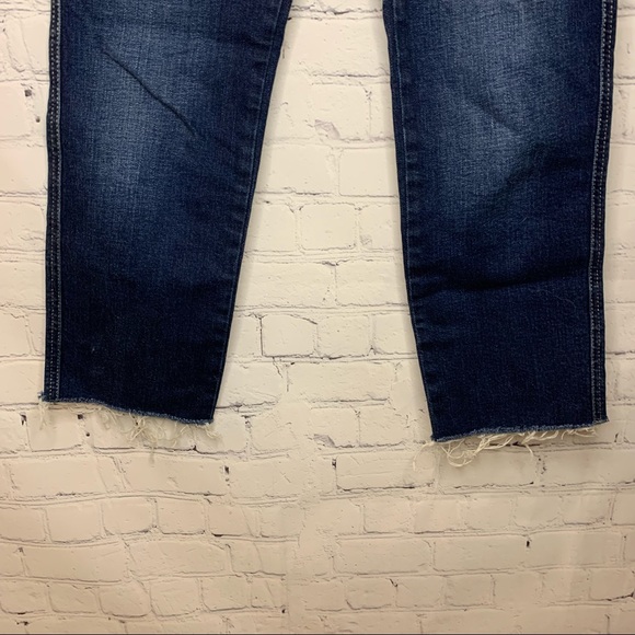 Free People Clean Girlfriend High Rise Cropped Jeans Dark Wash Size 24 - Picture 5 of 8